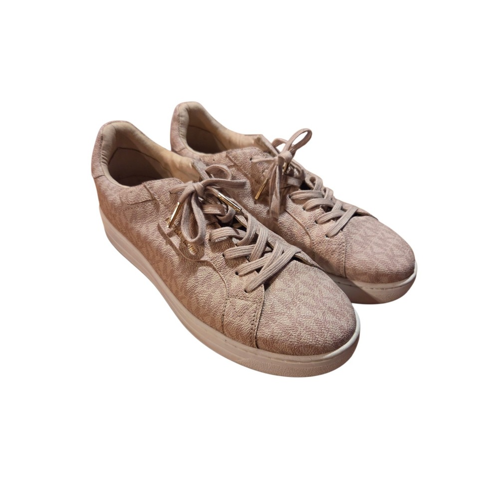 Michael Kors Rose Gold MK Print Sneakers Womens 9M Everyday Shoes Classic
